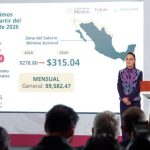 Presidenta Claudia Sheinbaum anuncia incremento del 13% al salario mínimo general en 2026